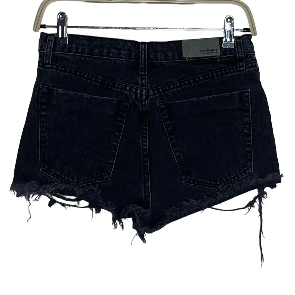 Carmar Distressed Size 26 Black Short Shorts